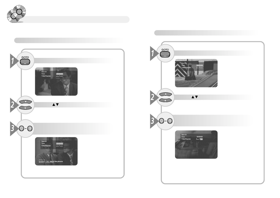 Searching to the desired screen/song, Searching to the desired chapten/track/time | Audiovox MMDV4 User Manual | Page 22 / 25