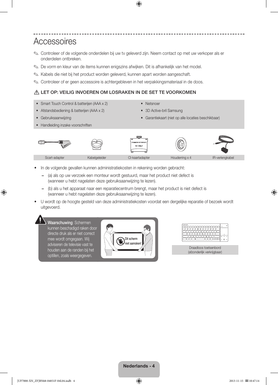 Accessoires | Samsung UE46F7000SL User Manual | Page 76 / 97