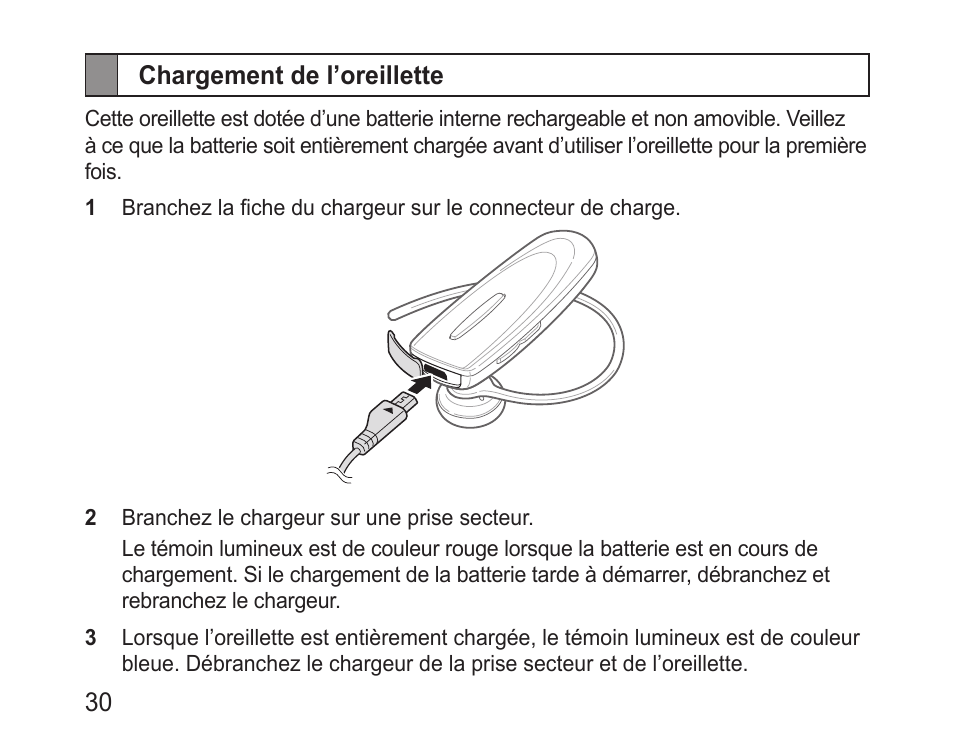 Chargement de l’oreillette | Samsung BHM1100 User Manual | Page 32 / 125