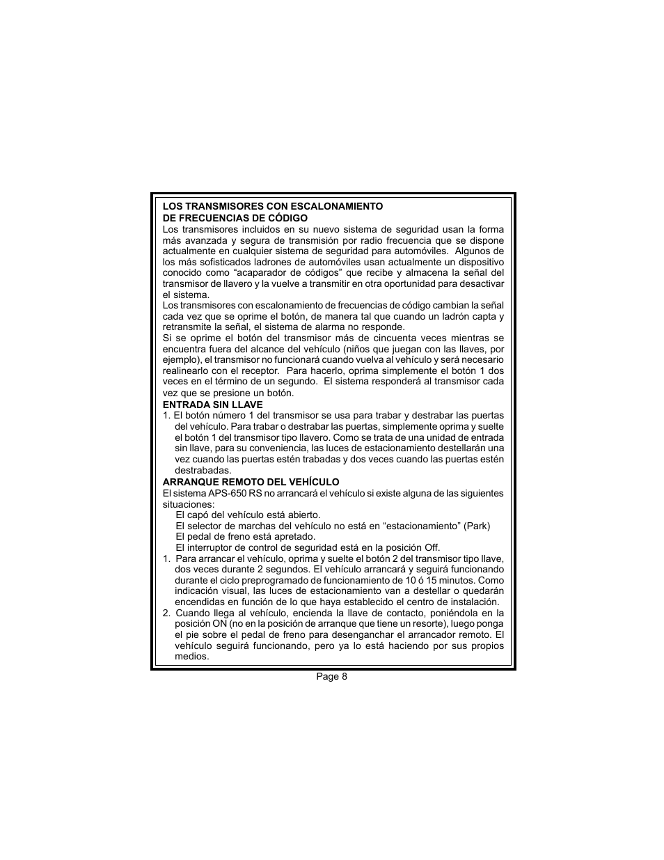 Audiovox APS 650RS User Manual | Page 10 / 12