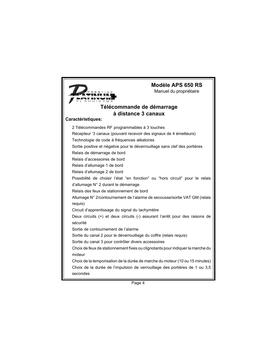 Audiovox APS 650RS User Manual | Page 5 / 12
