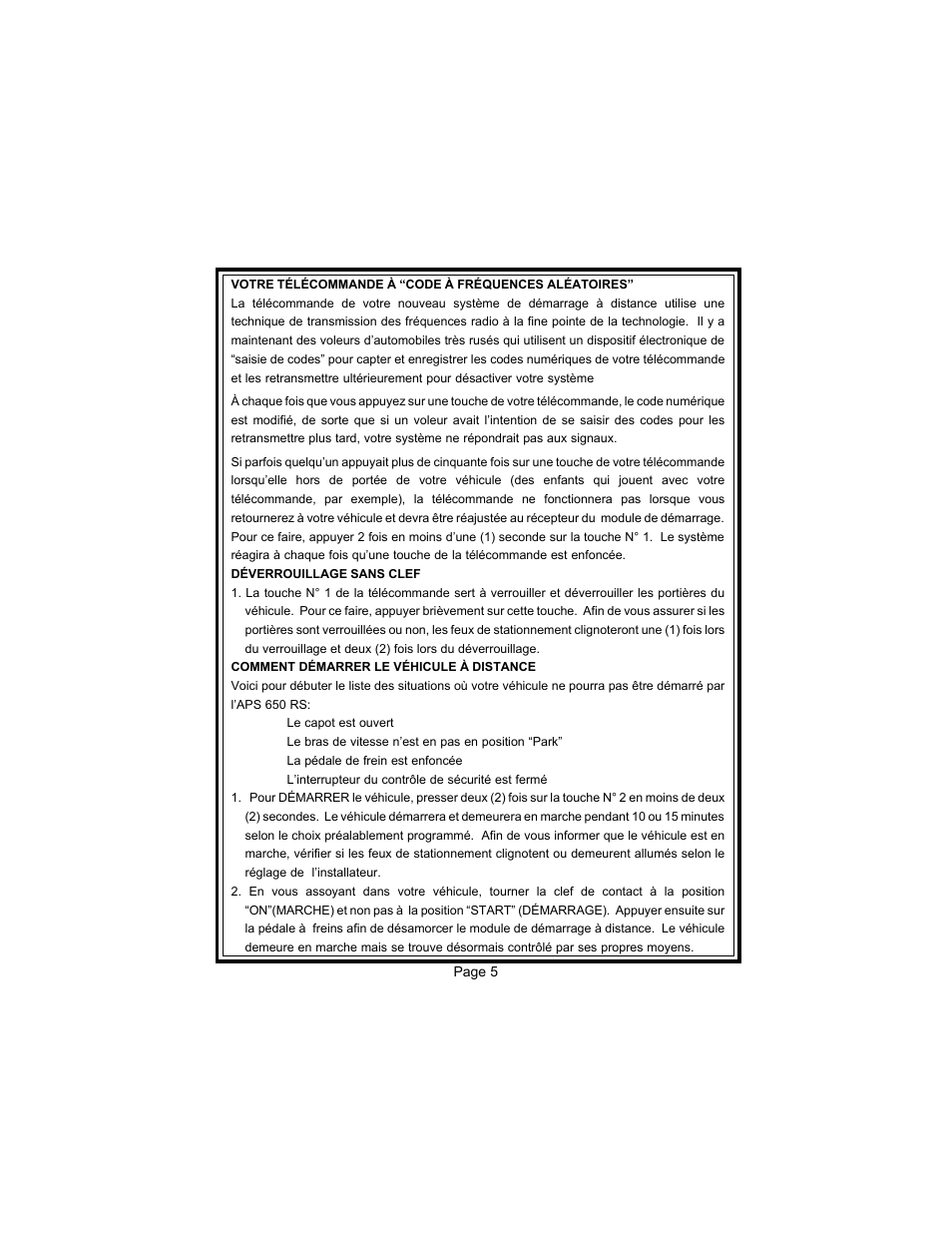 Audiovox APS 650RS User Manual | Page 6 / 12