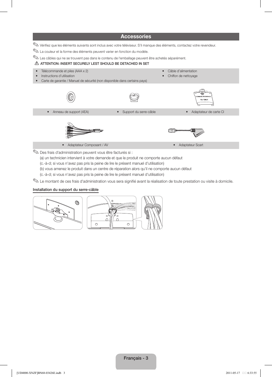 Accessories | Samsung UE32D4000NW User Manual | Page 19 / 65