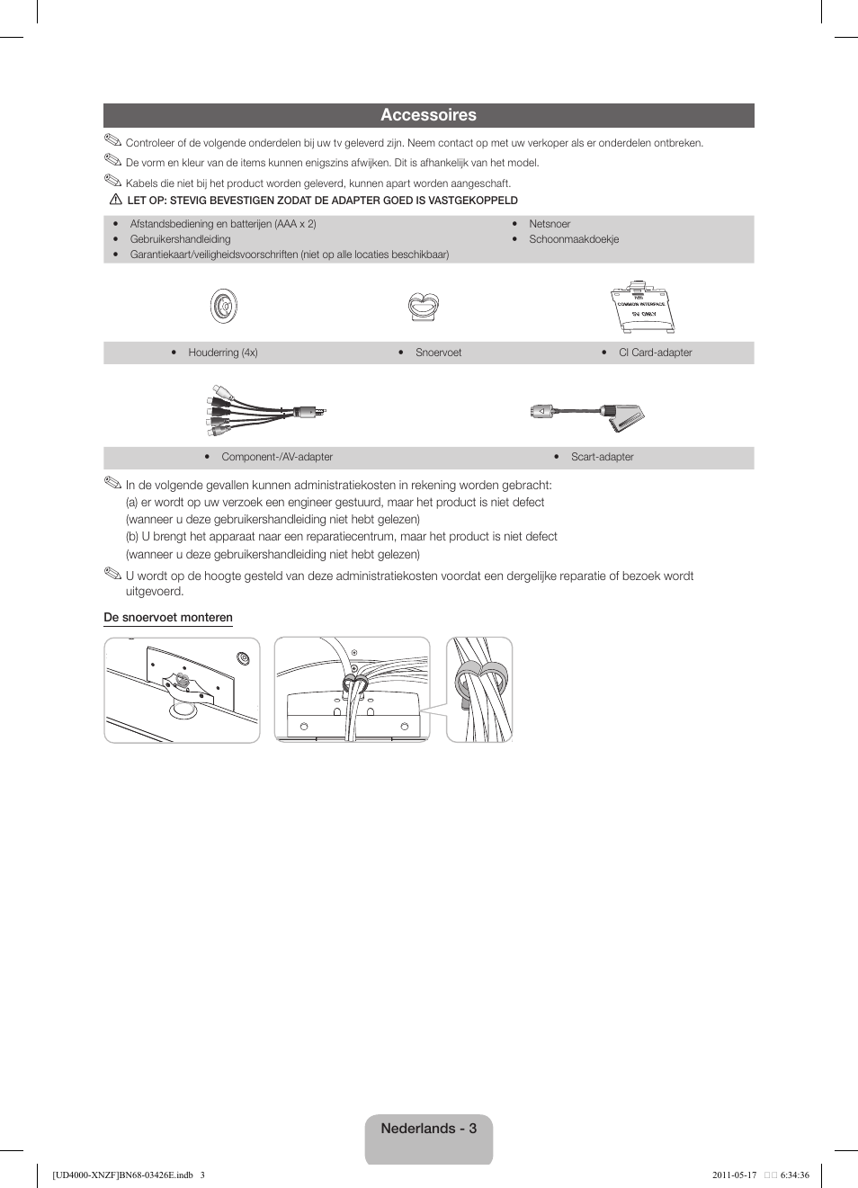 Accessoires | Samsung UE32D4000NW User Manual | Page 51 / 65