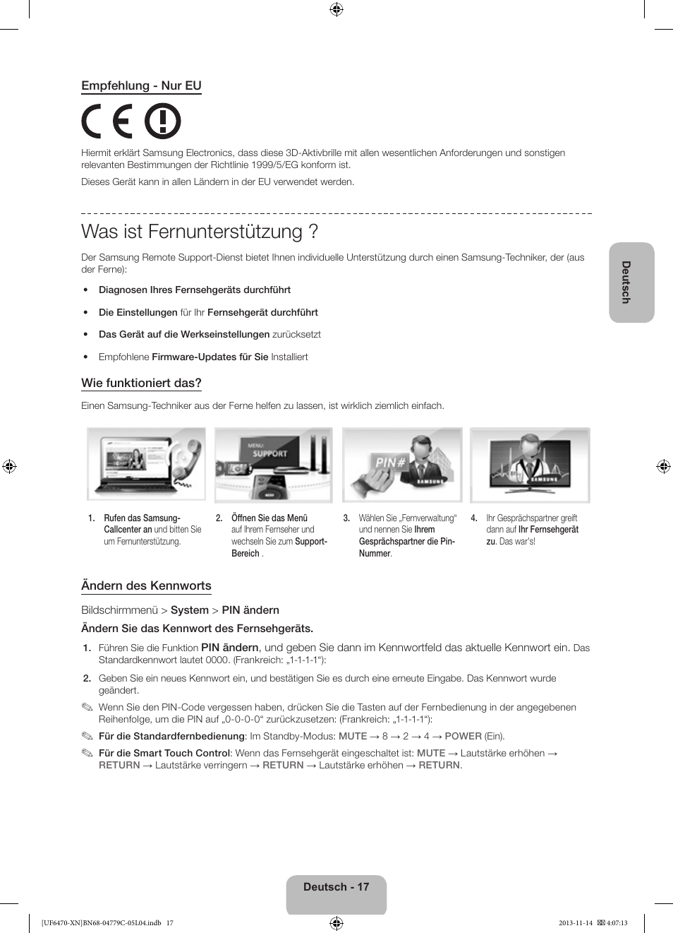 Was ist fernunterstützung | Samsung UE46F6510SS User Manual | Page 65 / 97