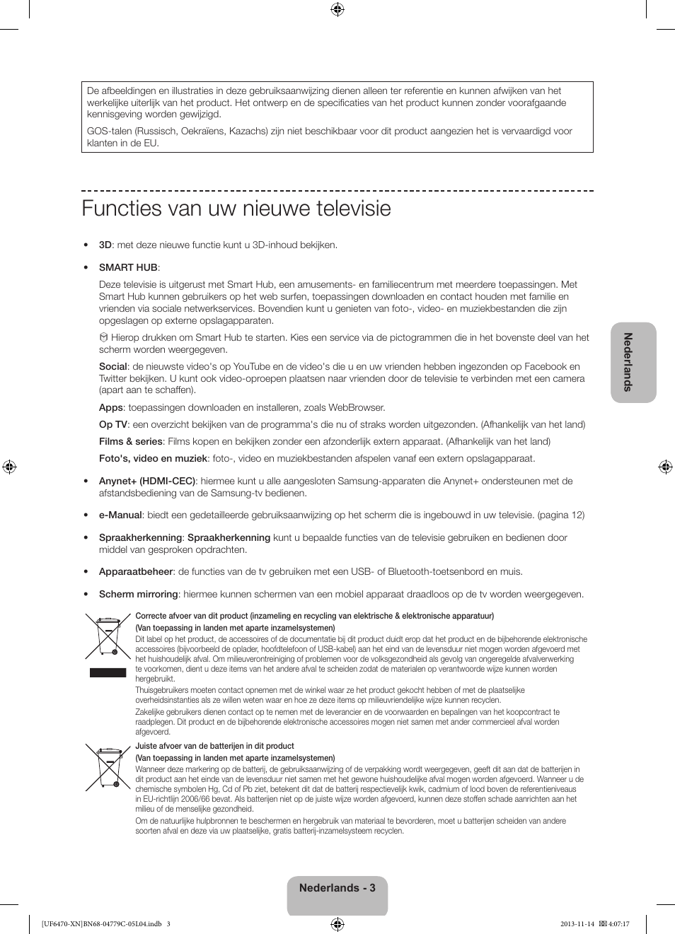 Functies van uw nieuwe televisie | Samsung UE46F6510SS User Manual | Page 75 / 97