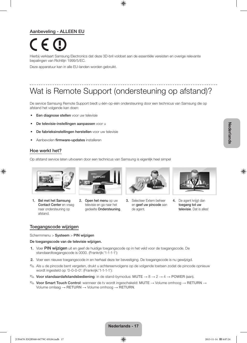 Wat is remote support (ondersteuning op afstand) | Samsung UE46F6510SS User Manual | Page 89 / 97