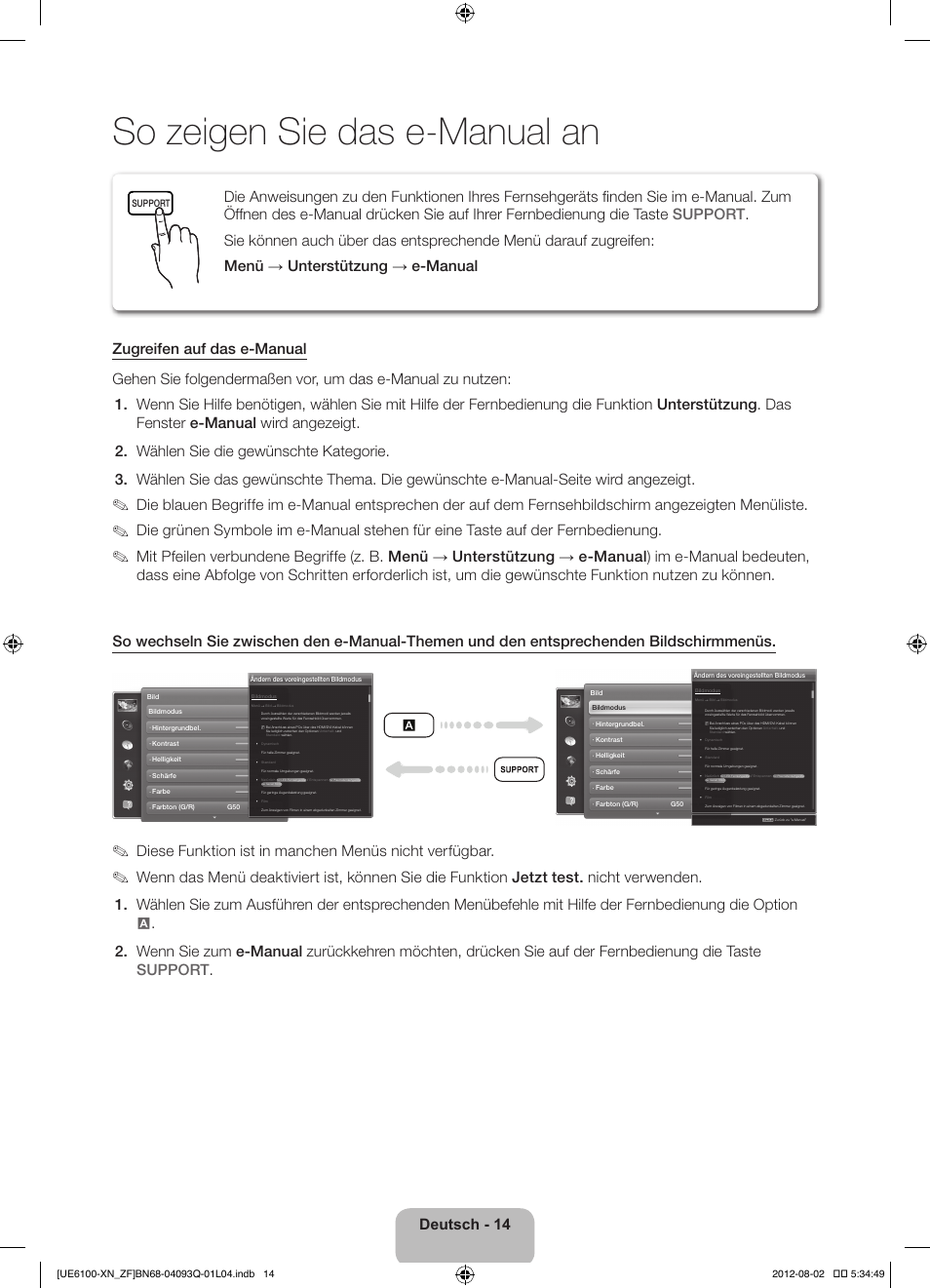 So zeigen sie das e-manual an | Samsung UE46ES6100W User Manual | Page 58 / 90