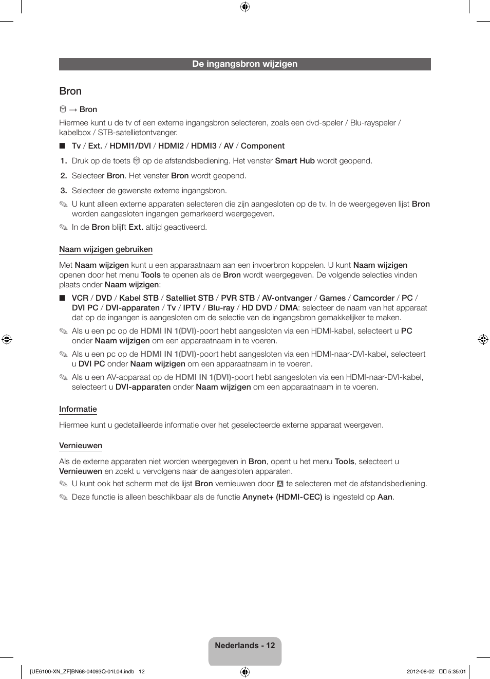 Bron | Samsung UE46ES6100W User Manual | Page 78 / 90