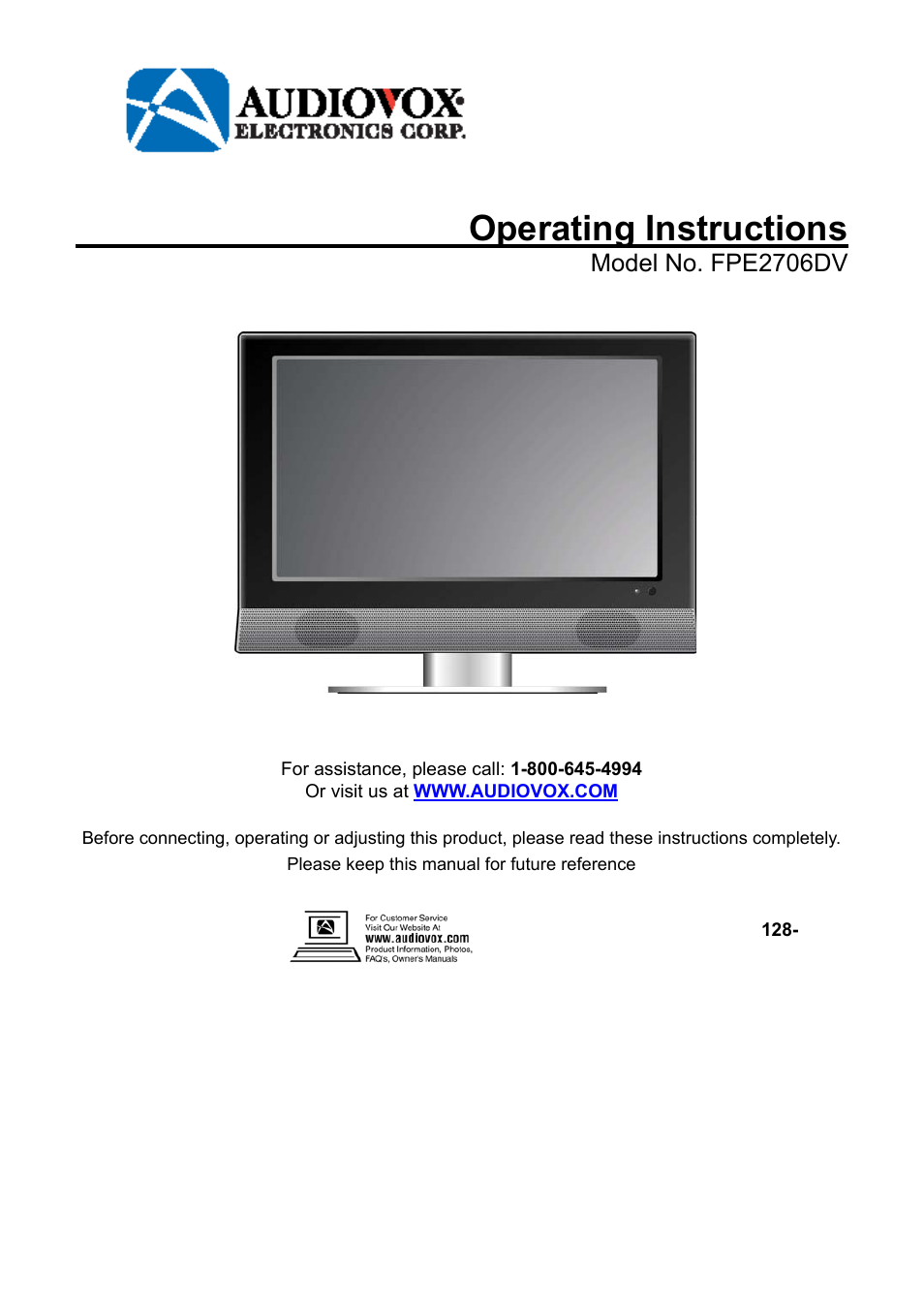 Audiovox FPE2706DV User Manual | 44 pages