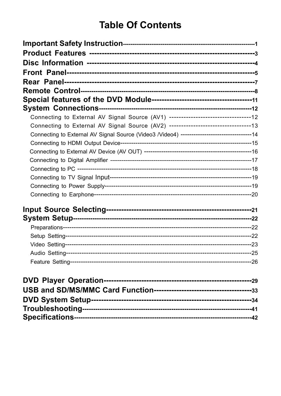 Audiovox FPE2706DV User Manual | Page 2 / 44