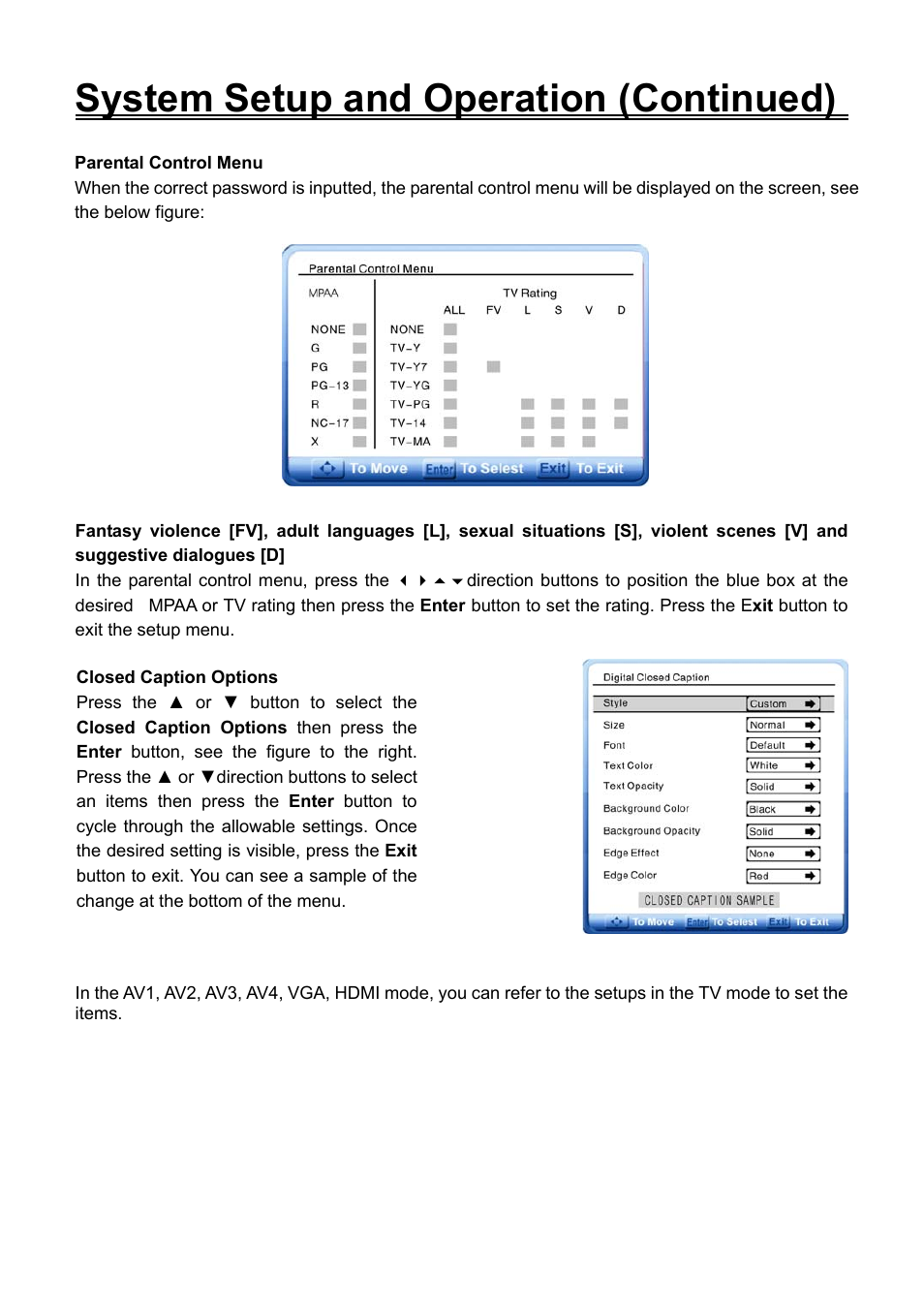 System setup and operation (continued) | Audiovox FPE2706DV User Manual | Page 30 / 44