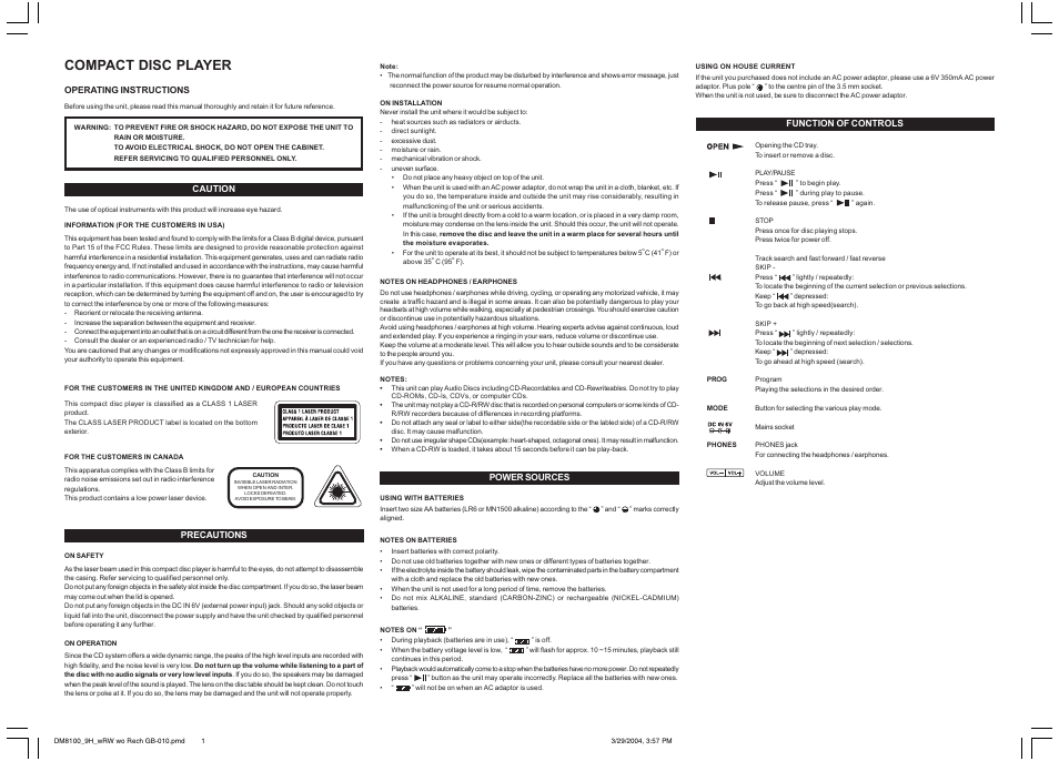 Audiovox DM8100_9H_wRW User Manual | 2 pages