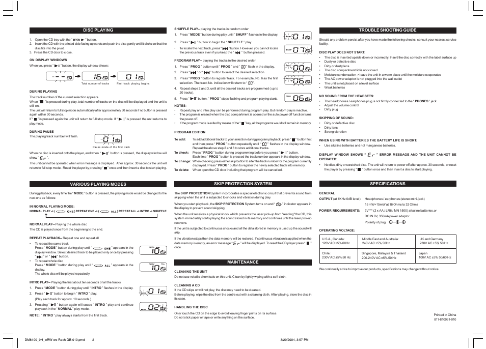 Audiovox DM8100_9H_wRW User Manual | Page 2 / 2