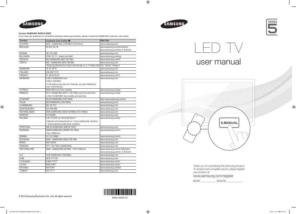 Samsung UE32F5300AW User Manual | 81 pages