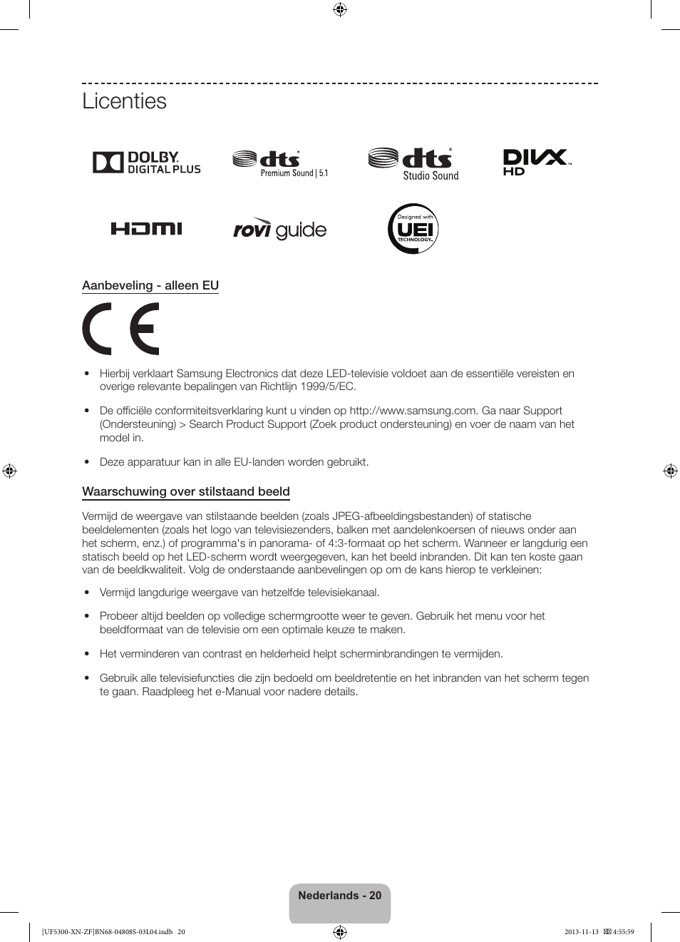 Licenties | Samsung UE32F5300AW User Manual | Page 80 / 81