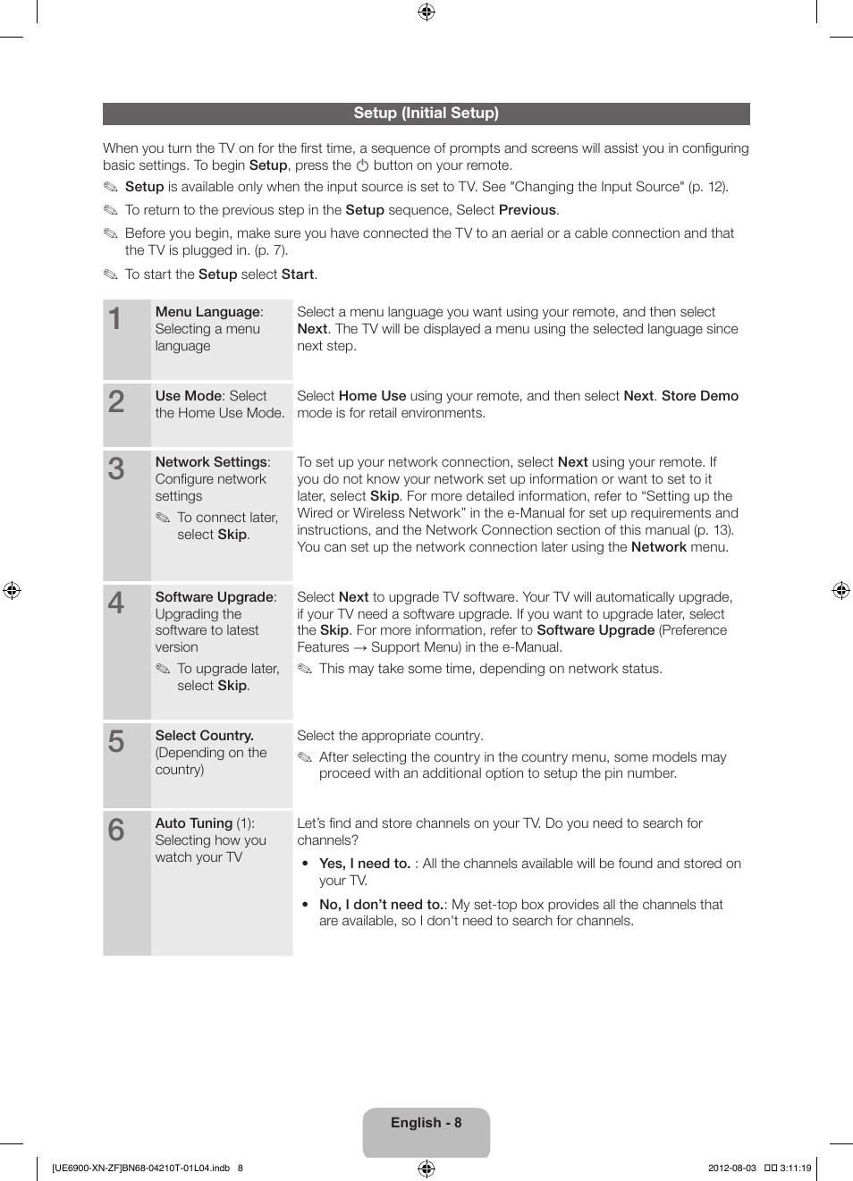 Samsung UE40ES6900S User Manual | Page 8 / 91