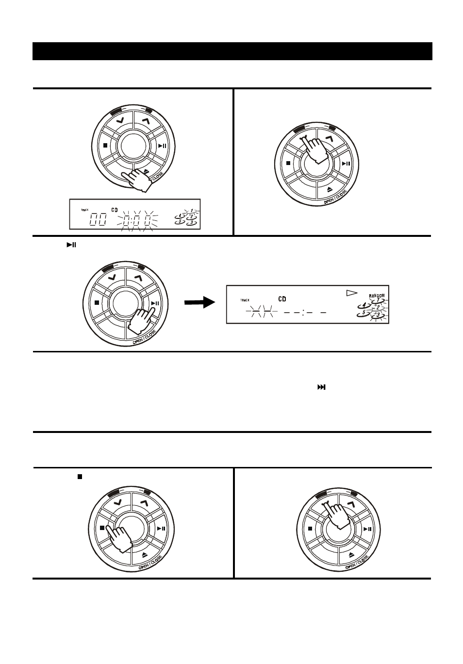 Compact disc playback (continued), Shuffle play - playing in a random order | Audiovox 5 CD MINI HI-FI SYSTEM User Manual | Page 13 / 62