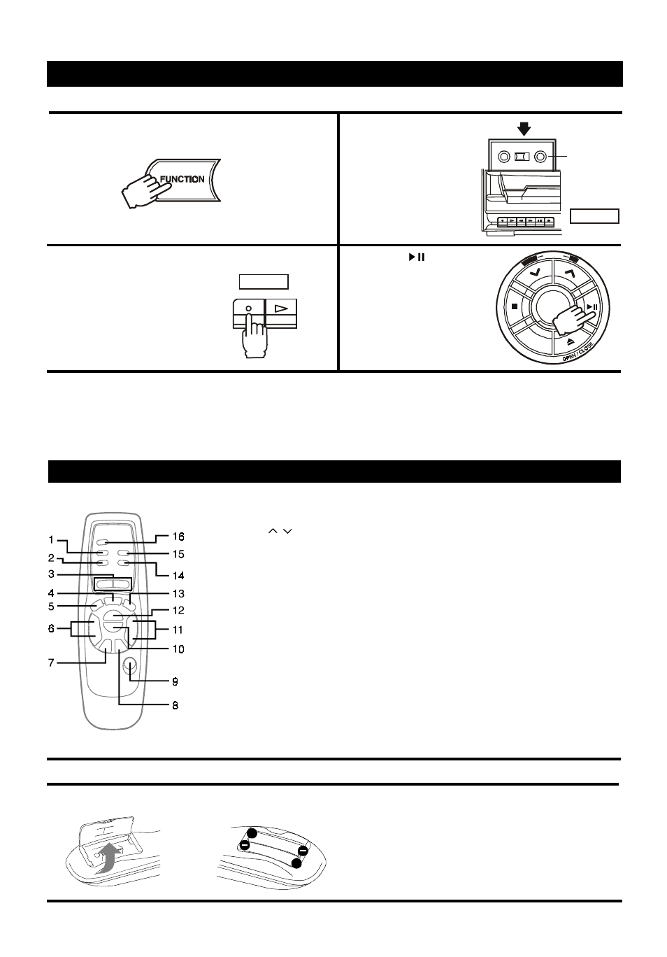 Recording, Remote control, Deck a only | Deck a, Deck a this side you want to record | Audiovox 5 CD MINI HI-FI SYSTEM User Manual | Page 19 / 62