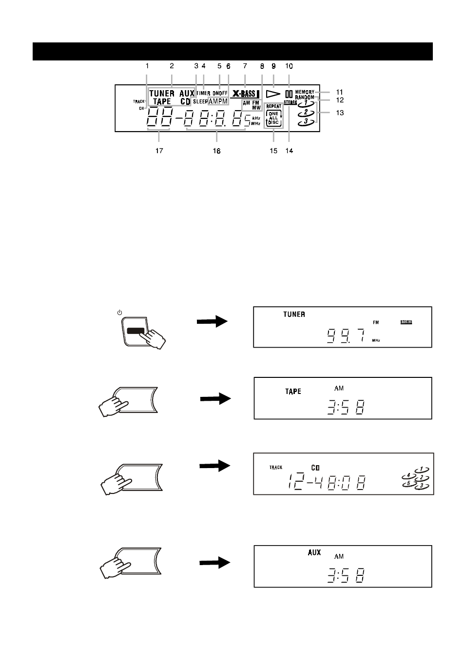 Affichage | Audiovox 5 CD MINI HI-FI SYSTEM User Manual | Page 26 / 62