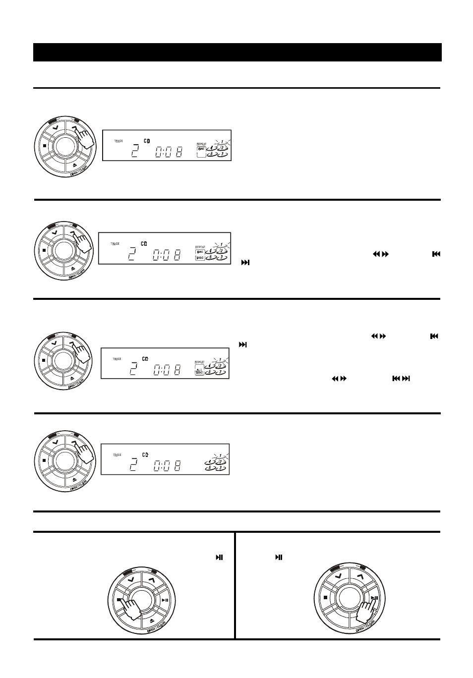 Lecture d’un disque compact (suite), Lecture répétée en mode de lecture | Audiovox 5 CD MINI HI-FI SYSTEM User Manual | Page 35 / 62