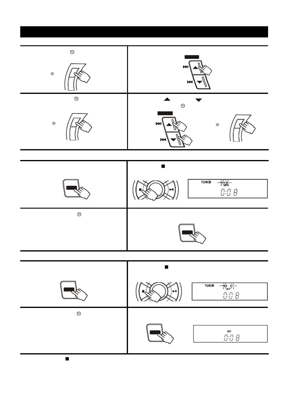 Setting the clock, Preset, Press the | Buttons to set the minutes and press, Button to start the clock, Button in clock mode. 3. press the | Audiovox 5 CD MINI HI-FI SYSTEM User Manual | Page 7 / 62