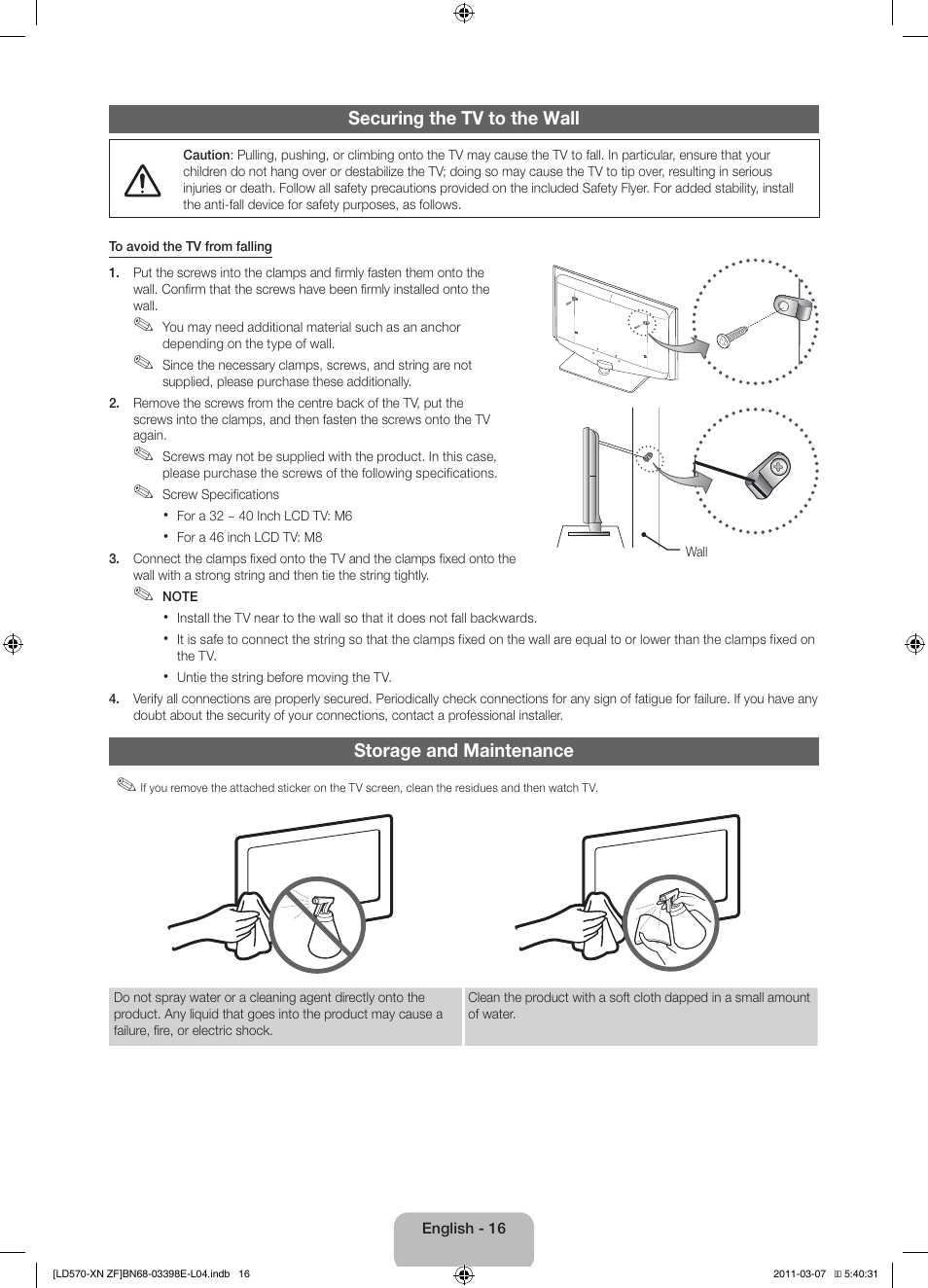 Samsung LE32D570K2S User Manual | Page 16 / 65