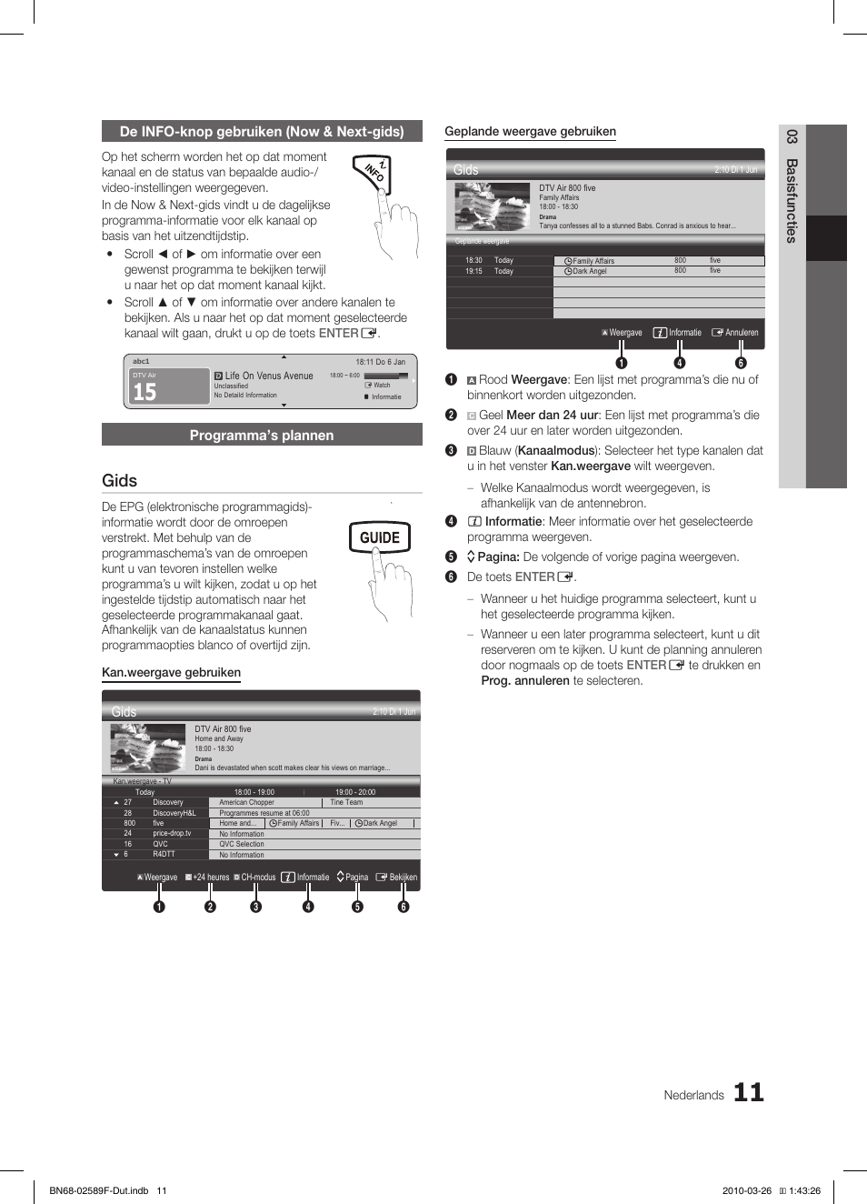 Fav.ch p.mode dual mts, Gids, Media.p | Samsung LE26C350D1W User Manual | Page 110 / 133