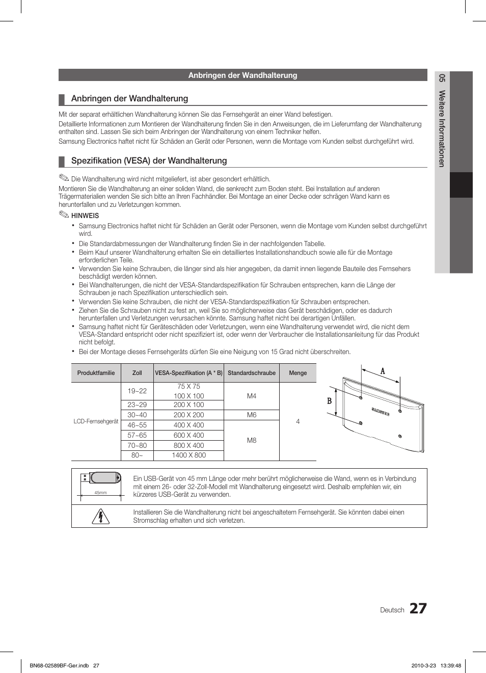 Samsung LE26C350D1W User Manual | Page 93 / 133