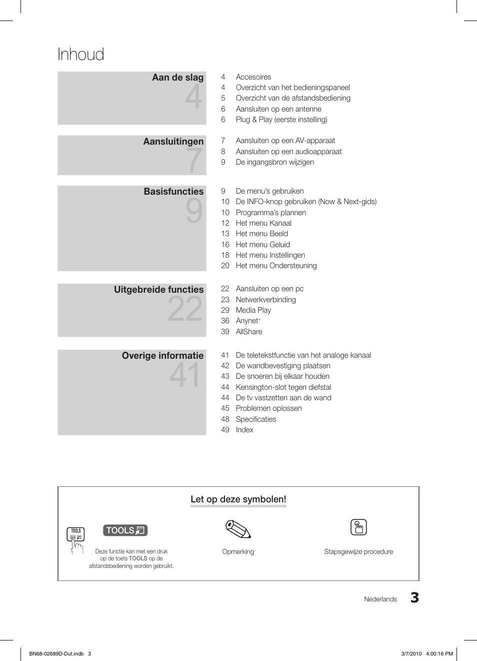Inhoud | Samsung LE40C630K1W User Manual | Page 150 / 197