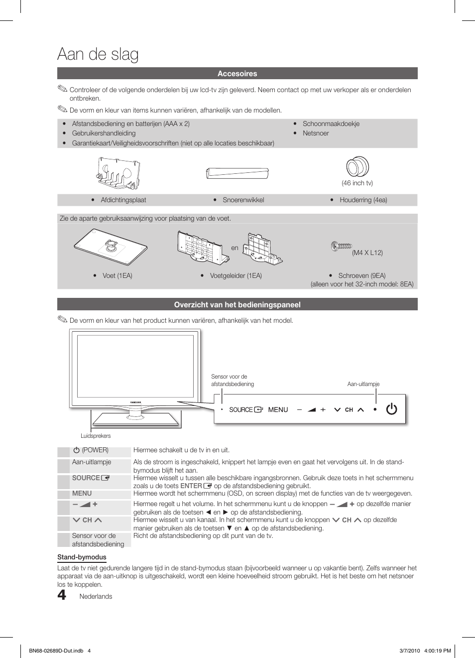 Aan de slag | Samsung LE40C630K1W User Manual | Page 151 / 197
