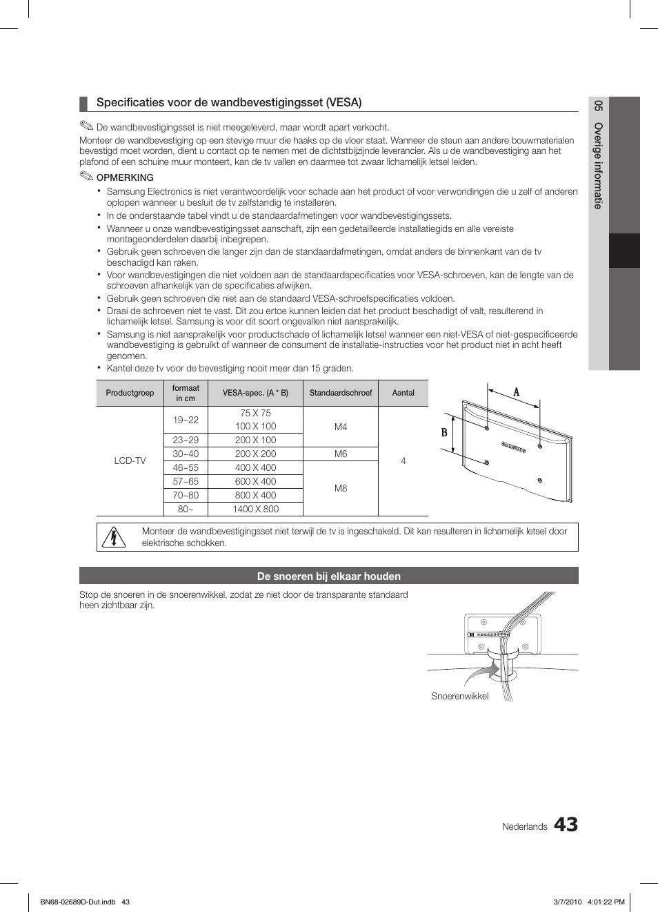 Samsung LE40C630K1W User Manual | Page 190 / 197