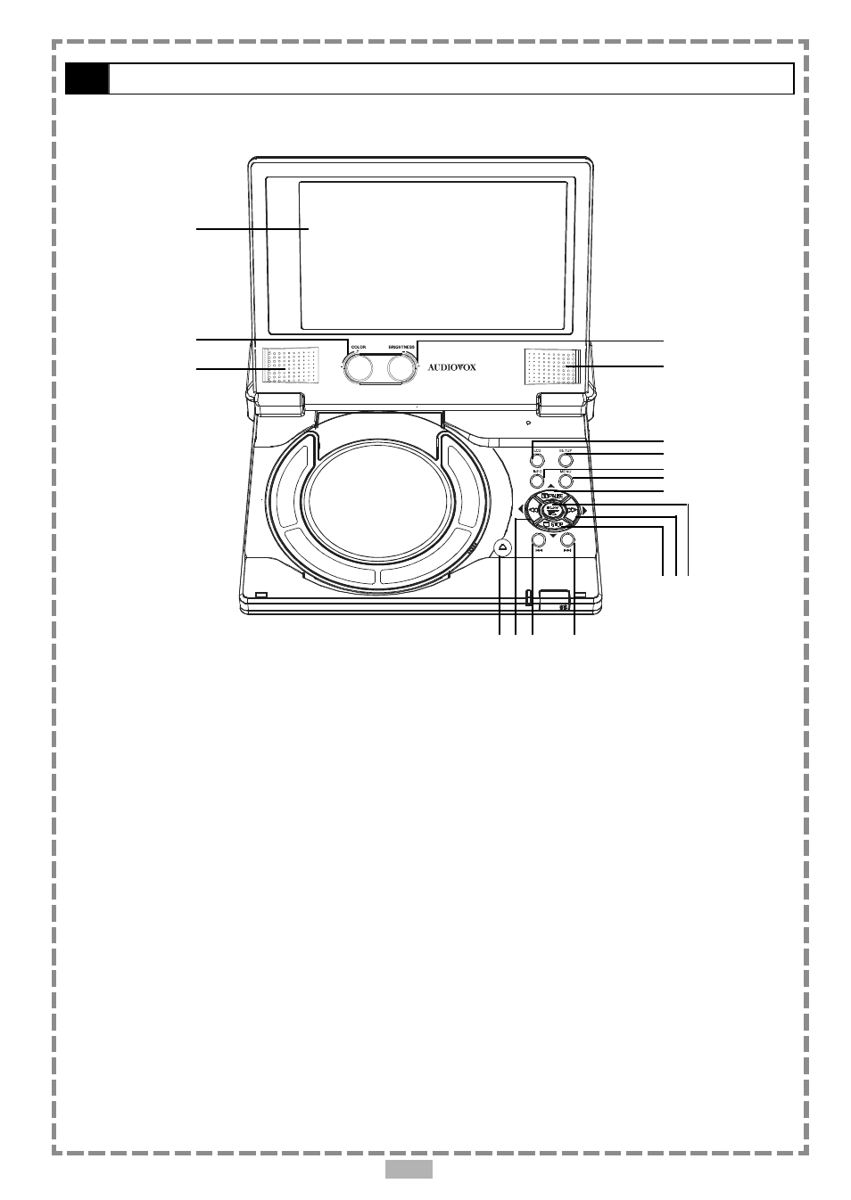 Front view | Audiovox D1710 User Manual | Page 8 / 29