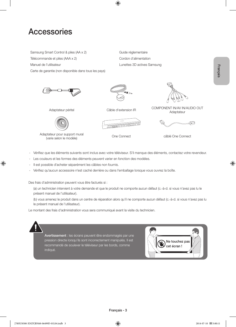 Accessories | Samsung UE78HU8500L User Manual | Page 27 / 97