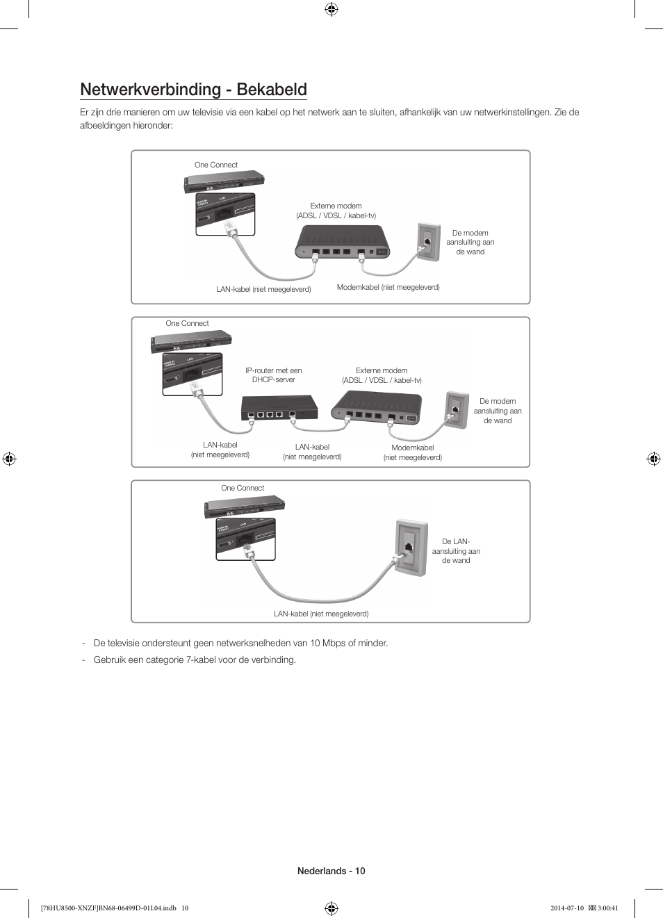 Netwerkverbinding - bekabeld | Samsung UE78HU8500L User Manual | Page 82 / 97
