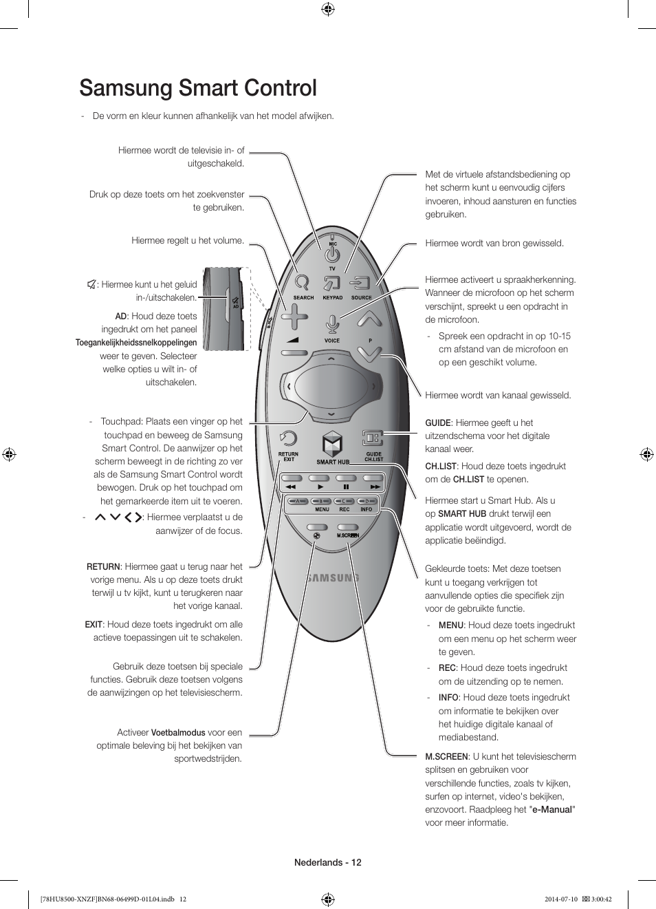 Samsung smart control | Samsung UE78HU8500L User Manual | Page 84 / 97