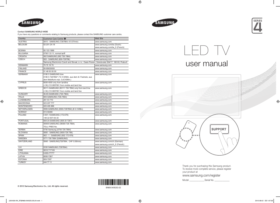 Samsung UE26EH4500W User Manual | 88 pages