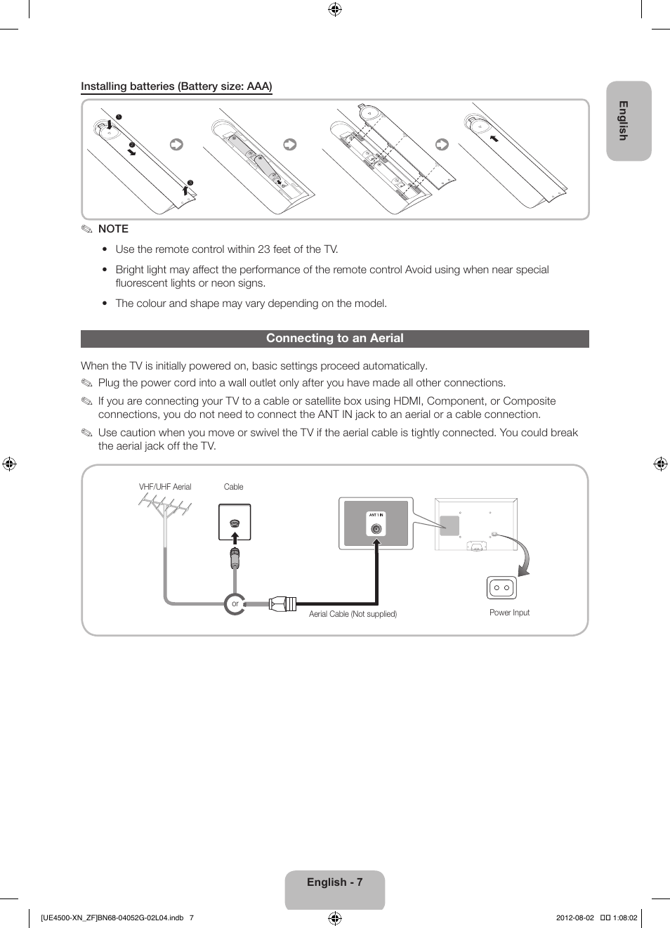 Samsung UE26EH4500W User Manual | Page 7 / 88