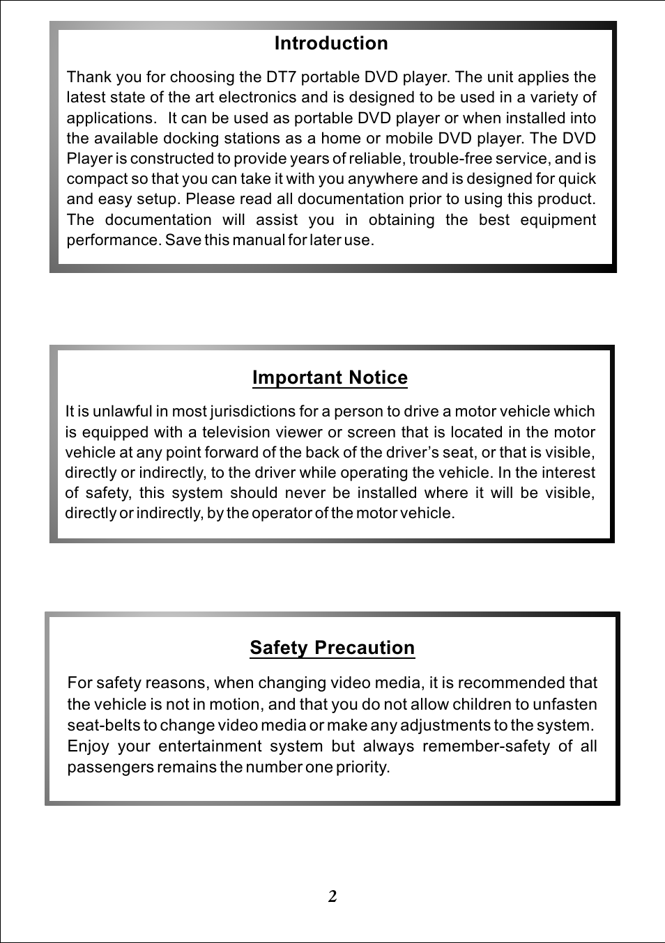 Audiovox DT7 User Manual | Page 2 / 24