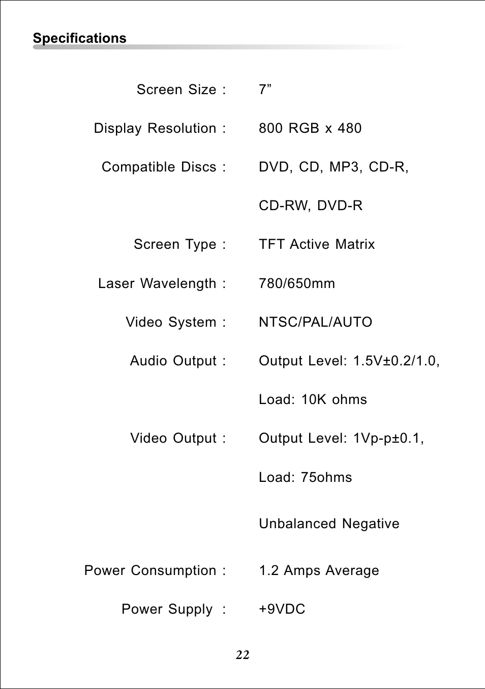 Audiovox DT7 User Manual | Page 22 / 24