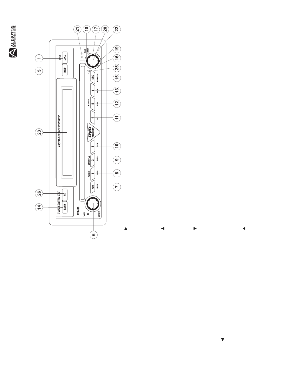 Av1410 cont r oles e indicadores | Audiovox AV1410 User Manual | Page 33 / 76