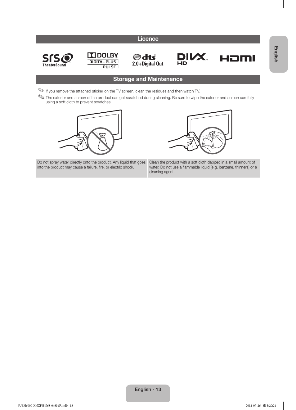 Samsung UE60EH6000S User Manual | Page 13 / 49