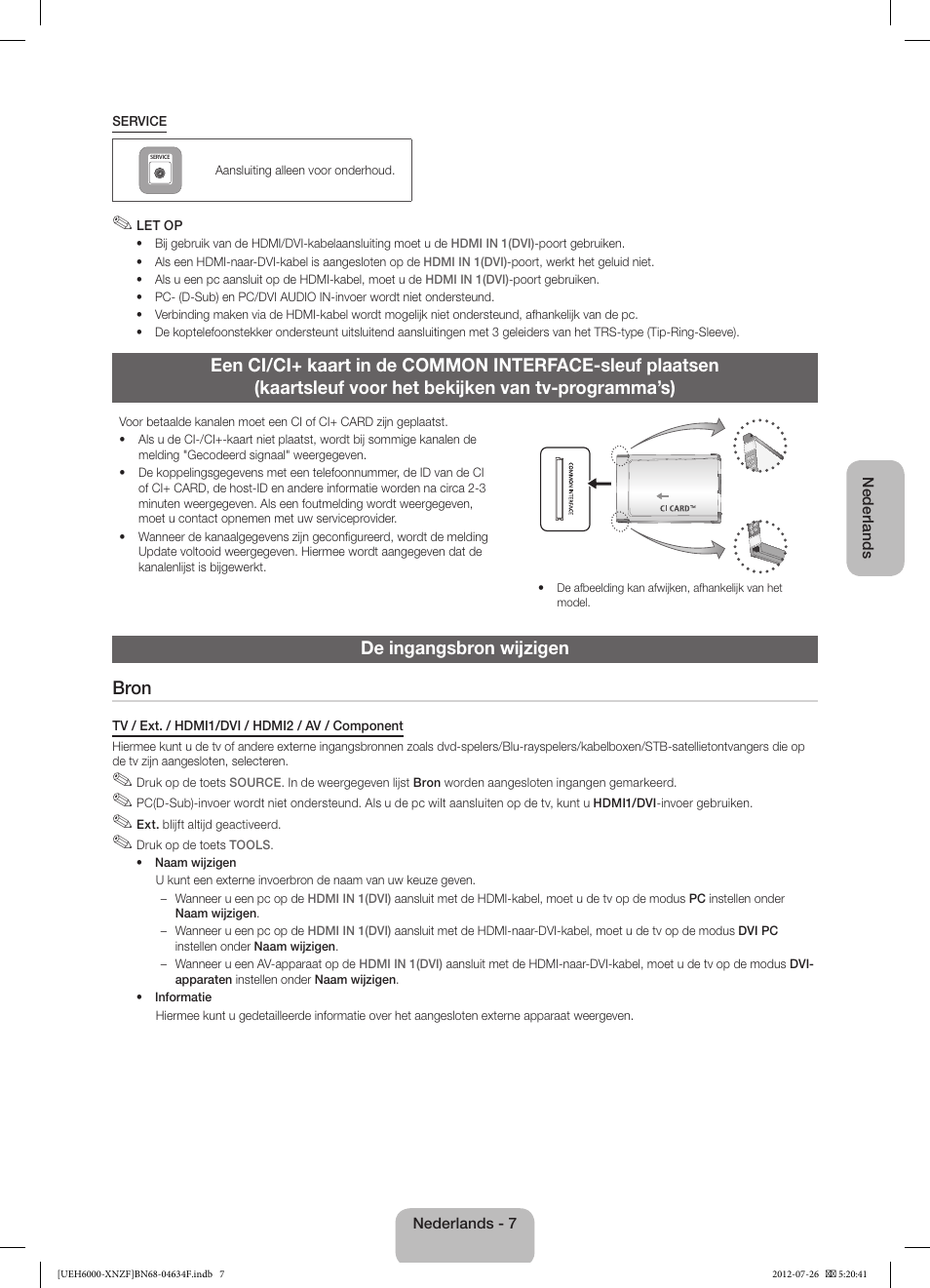 De ingangsbron wijzigen bron | Samsung UE60EH6000S User Manual | Page 43 / 49