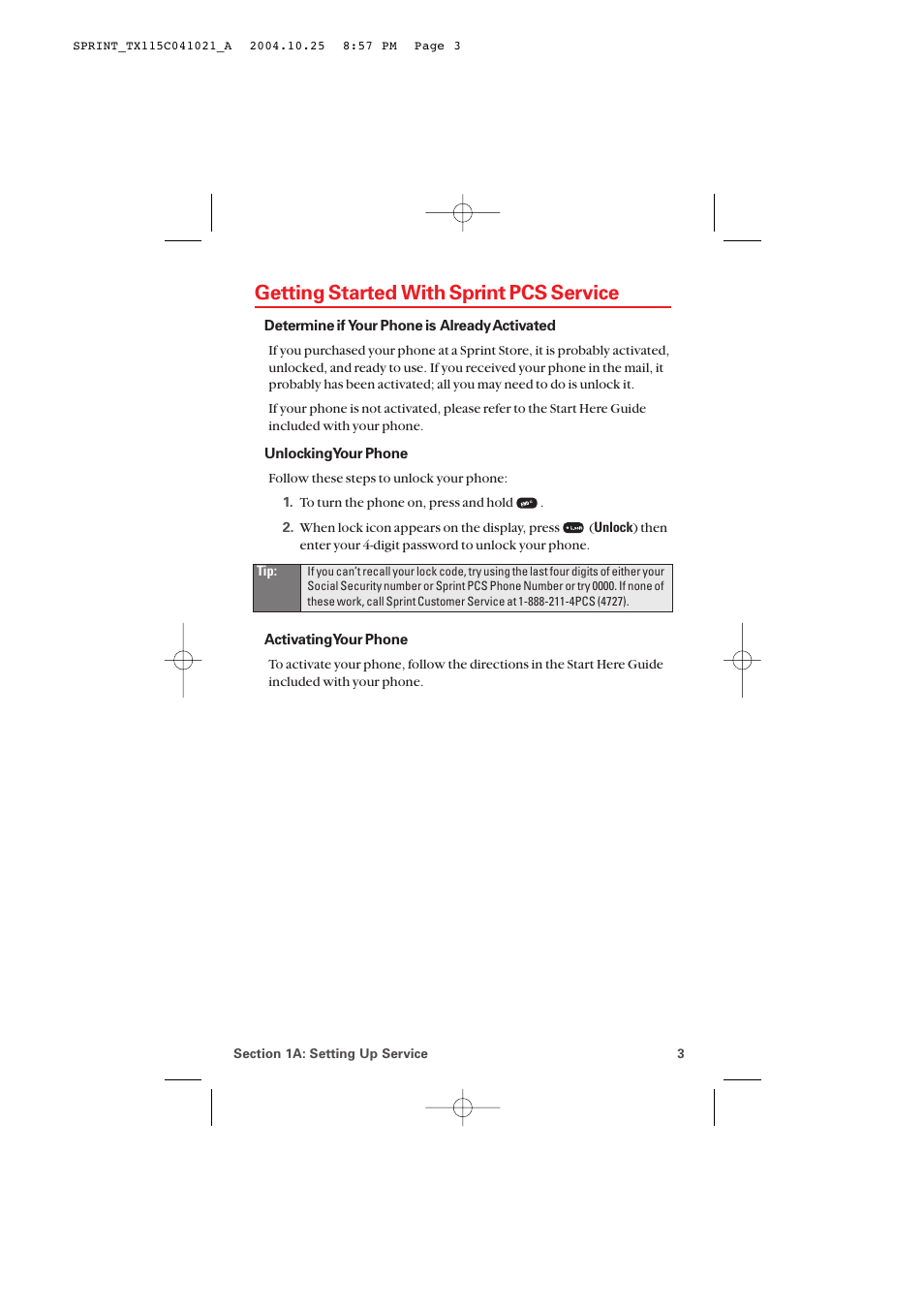 Getting started with sprint pcs service | Audiovox PM-8912 User Manual | Page 12 / 201