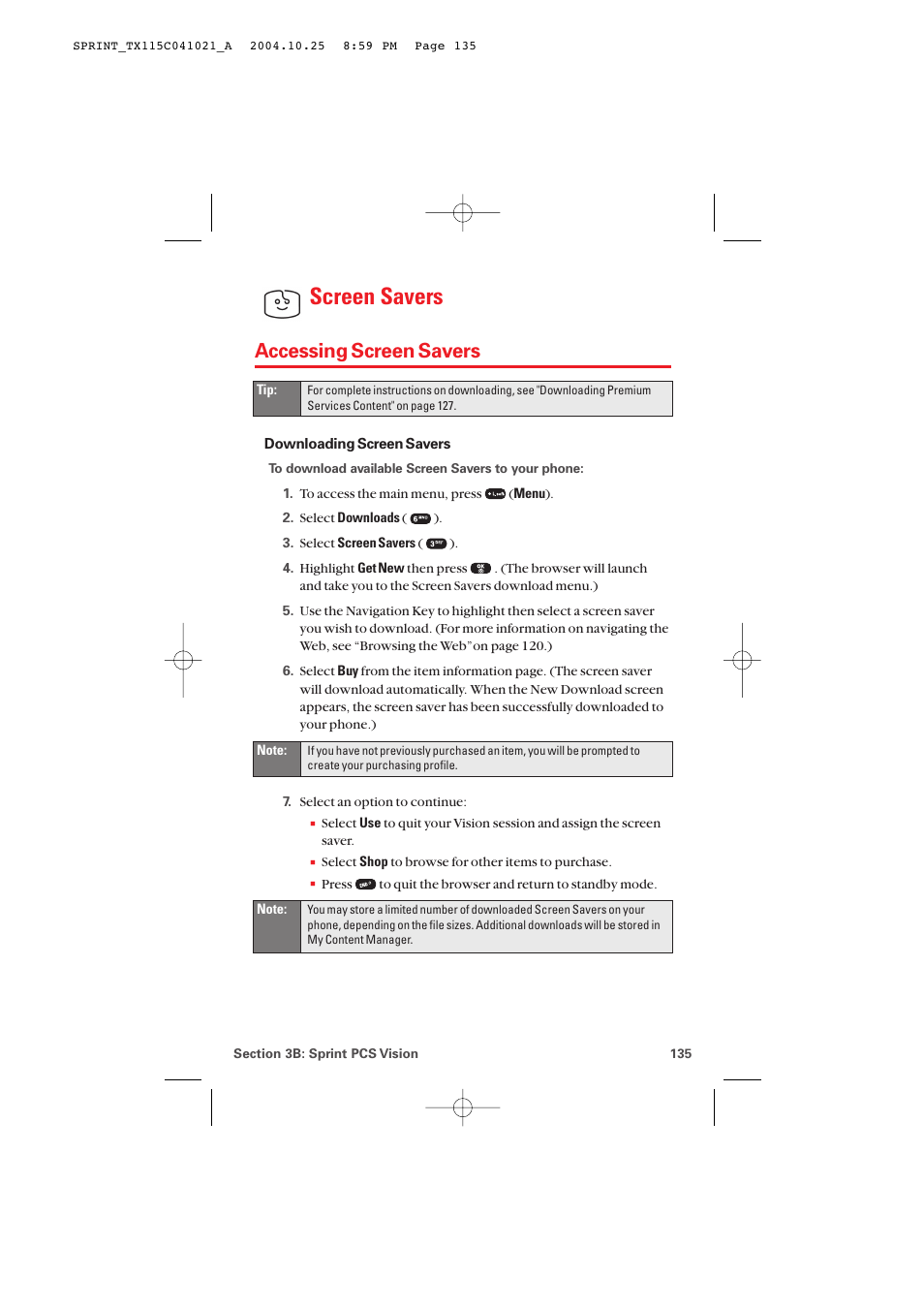 Accessing screen savers, Screen savers | Audiovox PM-8912 User Manual | Page 144 / 201