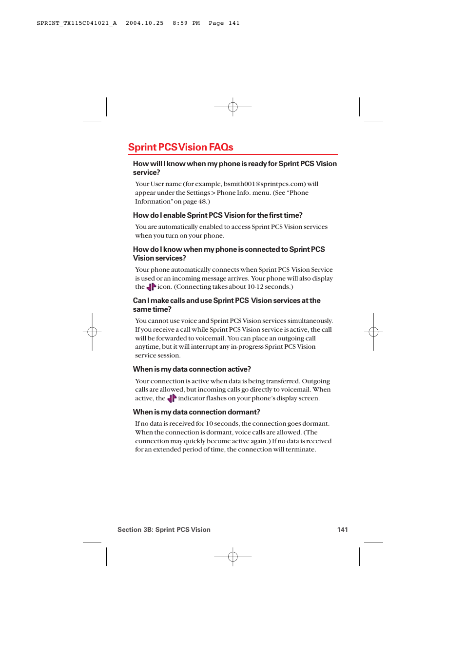 Sprint pcs vision faqs | Audiovox PM-8912 User Manual | Page 150 / 201