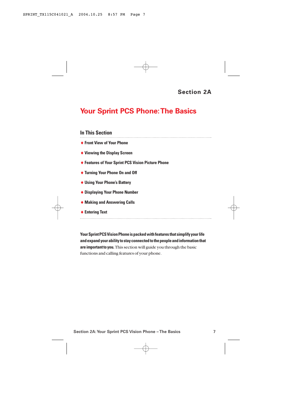 2a. your sprint pcs phone:the basics, Your sprint pcs phone: the basics | Audiovox PM-8912 User Manual | Page 16 / 201