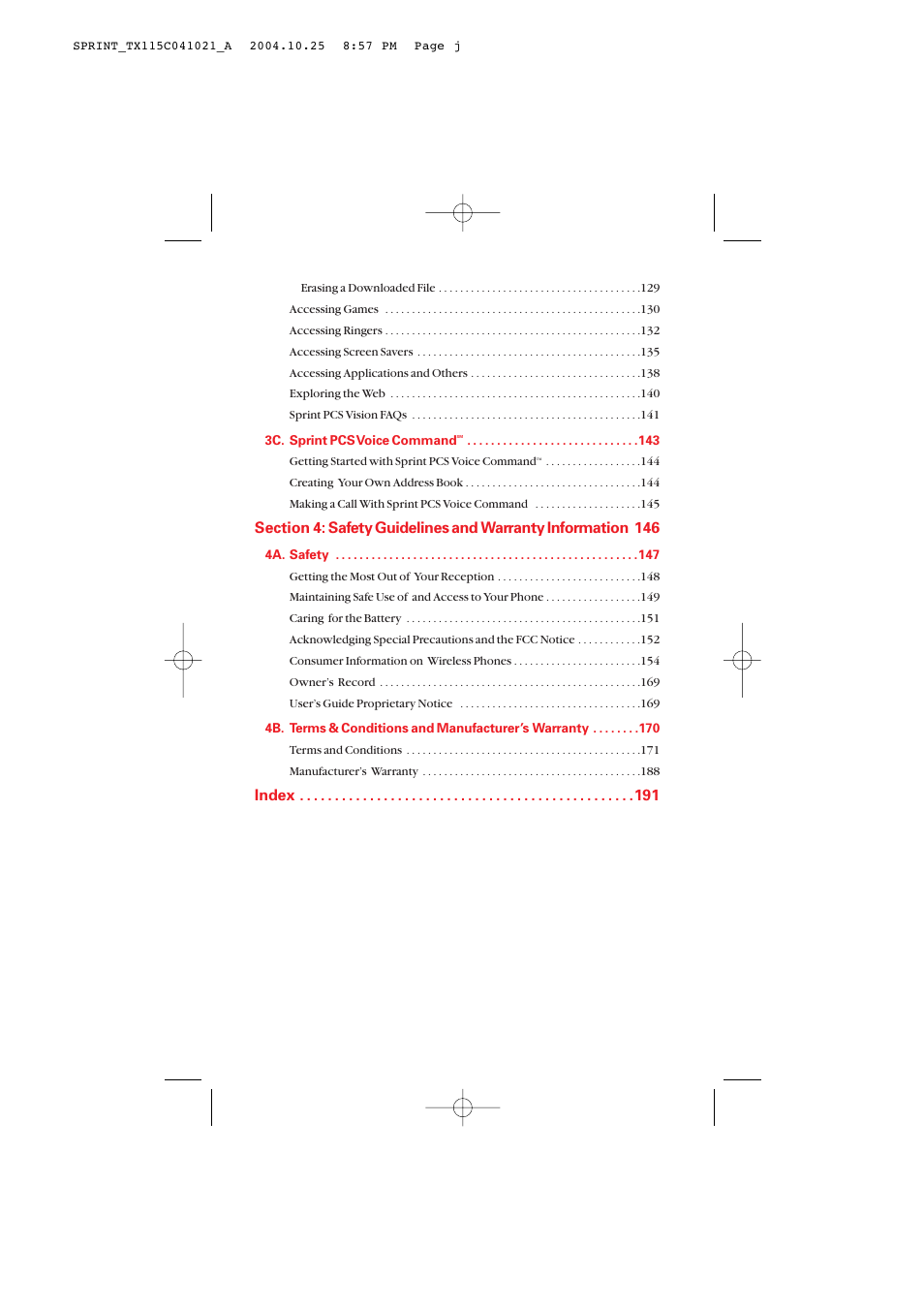 Index | Audiovox PM-8912 User Manual | Page 7 / 201
