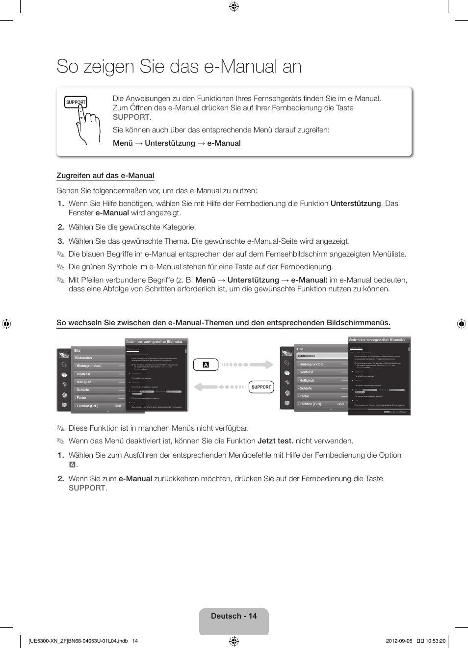 So zeigen sie das e-manual an | Samsung UE32EH5300W User Manual | Page 58 / 88