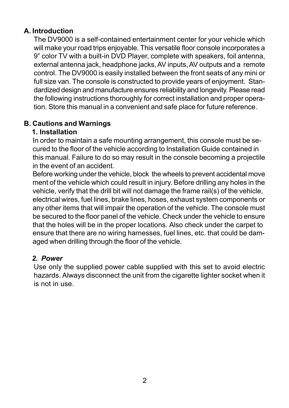 Audiovox DV9000 User Manual | Page 2 / 24